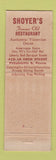 Matchbook Cover - Shoyer's Philadelphia PA