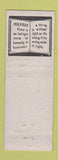 Matchbook Cover - Baker Hotel Lounge Craig Colorado low phone # WEAR