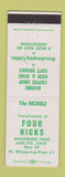Matchbook Cover - Four Nicks Motel Whispering Pines Lake CA phone #1