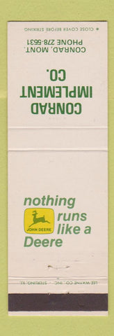Matchbook Cover - John Deere Tractors Conrad MT