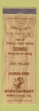 Matchbook Cover - Gobblers Restaurant Sebastopol CA