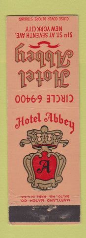 Matchbook Cover - Hotel Abbey New York City