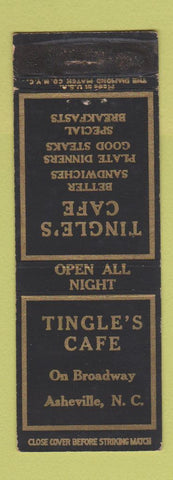 Matchbook Cover - Tingle's Cafe Asheville NC