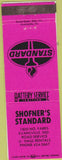 Matchbook Cover - Shofner's Standard oil gas Evansville IN