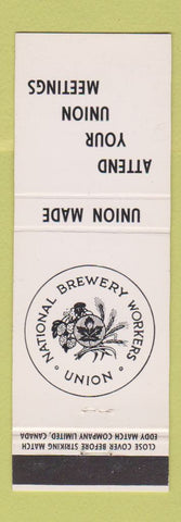 Matchbook Cover - National Brewery Workers Union Canada