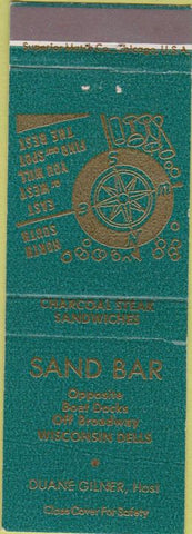 Matchbook Cover - Sand Bar Wisconsin Dells WI