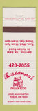 Matchbook Cover - Roseanna's Italian Food Krebs OK