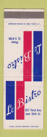 Matchbook Cover - Le Bistro New York City WEAR