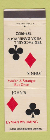 Matchbook Cover - John's Lyman WY