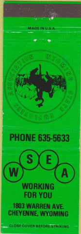 Matchbook Cover - Wyoming State Employees Assoc Cheynne WY CREASE