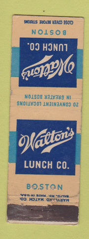 Matchbook Cover - Walton's Lunch Boston MA WORN