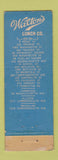 Matchbook Cover - Walton's Lunch Boston MA WORN
