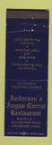 Matchbook Cover - Anderson's Angus Corral Restaurant Westbrook CT WEAR