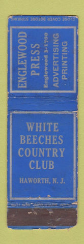 Matchbook Cover - White Beeches Country Club Hayworth NJ Englewood Press WORN
