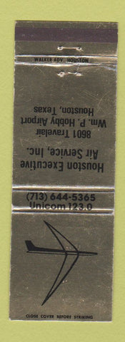 Matchbook Cover - Houston Executive Air Service Clying TX Hobby Airport