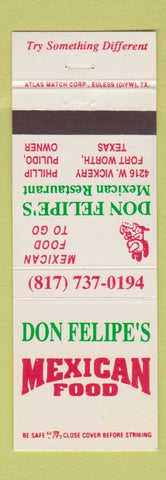 Matchbook Cover - Don Felipe's Mexican Fort Worth TX