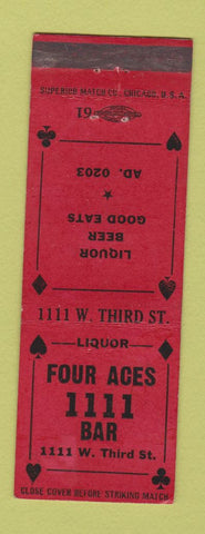 Matchbook Cover - Four Aces 111 Bar WEAR