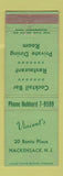 Matchbook Cover - Vincent's Hackensack NJ restaurant WEAR