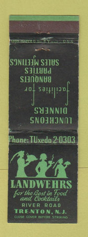 Matchbook Cover - Landwehrs Restaurant Trenton NJ