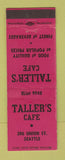 Matchbook Cover - Taller's Cafe Seattle WA