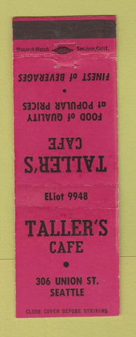 Matchbook Cover - Taller's Cafe Seattle WA