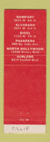 Matchbook Cover - Al's Restaurant North Hollywood Pasadena CA