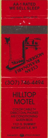 Matchbook Cover - Hilltop Motel Newcastle WY