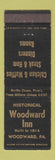 Matchbook Cover - Woodward Inn Woodward PA