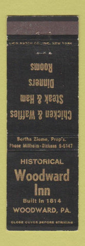 Matchbook Cover - Woodward Inn Woodward PA