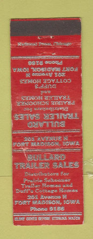 Matchbook Cover - Bullard Trailer Sales Fort Madison IA WORN