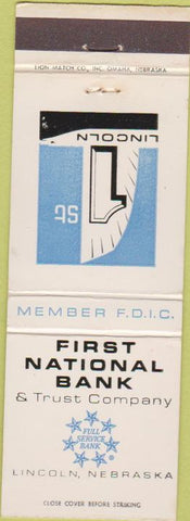 Matchbook Cover - First National Bank Lincoln NE