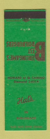 Matchbook Cover - Hal's Burlingame CA hamburgers