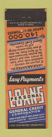 Matchbook Cover - General Credit Corp Denver Colorado