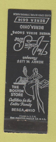 Matchbook Cover - Boston Store Women's Clothes girlie Berea OH