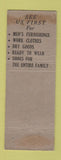 Matchbook Cover - Boston Store Women's Clothes girlie Berea OH