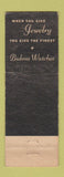 Matchbook Cover - Bulova Watches Rosenstock