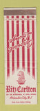 Matchbook Cover - Ritz Carlton Hotel Atlantic City NJ