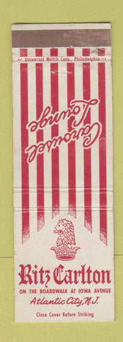 Matchbook Cover - Ritz Carlton Hotel Atlantic City NJ
