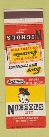 Matchbook Cover - Nichols City Stores PA NY NJ DE WV OH VA NC