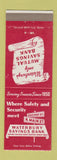 Matchbook Cover - Waterbury Savings Bank CT