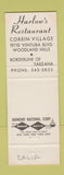 Matchbook Cover - Harlow's Restaurant Woodland Hills CA
