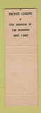 Matchbook Cover - Place Pigalle French San Francisco CA WEAR