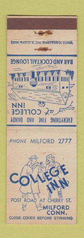 Matchbook Cover - College Inn Milford CT