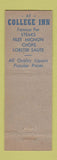 Matchbook Cover - College Inn Milford CT