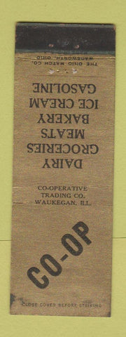 Matchbook Cover - COOP Grocery Waukegan IL oil gas WEAR