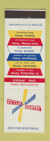 Matchbook Cover - Dutch Pantry St Petersburg Clearwater FL State College PA