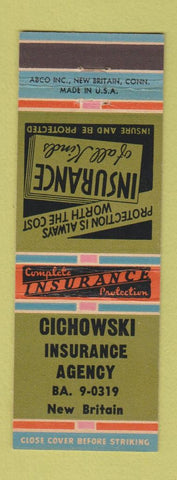 Matchbook Cover - Cichowski Insurance New Britain CT