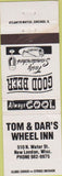 Matchbook Cover - Tom Dar's Wheel Inn New London WI WEAR