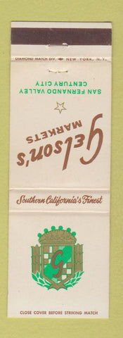 Matchbook Cover - Gelson's Markets Century City CA