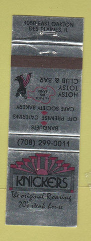 Matchbook Cover - Knickers Roaring 20's Steak House Des Plaines IL
